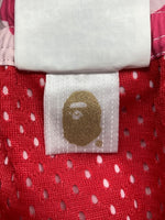 アベイシングエイプ A BATHING APE ABC CAMO BEACH SHORTS カモ ビーチ ショーツ サルカモ ハーフ スイム 短パン 白 赤 ピンク ロゴ ハーフパンツ マルチカラー Mサイズ 104MB-408