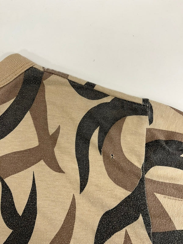エーサット ASAT camouflage トライバルカモ 迷彩 クルーネック 長袖カットソー XL ロンT ベージュ LLサイズ 101MT-4083
