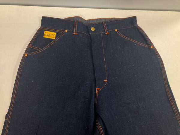 ヴィンテージ vintage 50's～60's 50～60年代 The Big Favorite DUNGAREES ペインターパンツ オレンジ糸 トリプルステッチ GRIPPER ZIPPER DEAD STOCK デニム ブルー W31L30 101MB-634