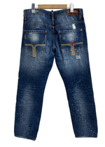 ディースクエアード DSQUARED2 ダメージ加工ジーンズ  デニム ブルー サイズ48 101MB-554
