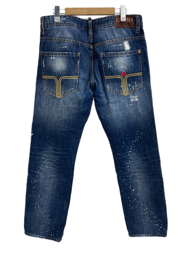 ディースクエアード DSQUARED2 ダメージ加工ジーンズ  デニム ブルー サイズ48 101MB-554