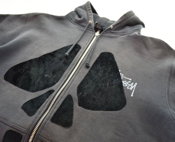 ステューシー STUSSY 00s OLDSTUSSY ビッグ スカル ジップ スウェット パーカー  Y2K パーカ グレー Mサイズ 103MT-2626