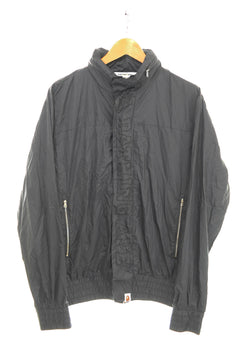 アベイシングエイプ A BATHING APE センターロゴ ナイロンジャケット ジャケット ブラック Lサイズ 103MT-3302