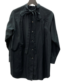 コムデギャルソン COMME des GARCONS コムコム 21SS 2020年製 バックオープン リボン ブラウス SHIRT BLOUSE RIBBON コットン 日本製 BLACK 黒 RG-B006 長袖シャツ 無地 ブラック XSサイズ 104LT-247