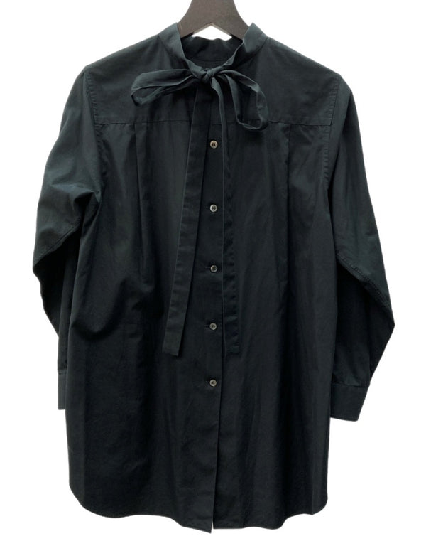コムデギャルソン COMME des GARCONS コムコム 21SS 2020年製 バックオープン リボン ブラウス SHIRT BLOUSE RIBBON コットン 日本製 BLACK 黒 RG-B006 長袖シャツ 無地 ブラック XSサイズ 104LT-247