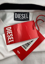 ディーゼル DIESEL T STREAP DIVISION ロゴ Tシャツ クルーネック 半袖 カットソー 刺繍 白 A03750 Tシャツ ロゴ ホワイト Mサイズ 104MT-1338