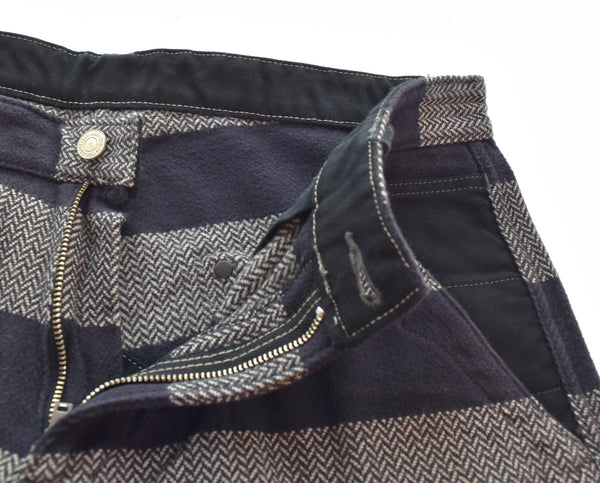ウエストライド WESTRIDE ヘリンボーン ボーダー柄 パンツ ボトムスその他 ブラック 34 103MB-662