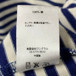 シュプリーム SUPREME 15aw Supreme Striped Logo L/S Top ロンT ネイビー Mサイズ 201MT-4329