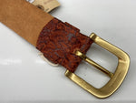 ダブルアールエル RRL LEATHER BELT レザー ベルト ウエスタン バックル Ralph Lauren ラルフローレン 茶 ベルト 総柄 ブラウン Mサイズ 104Z-3