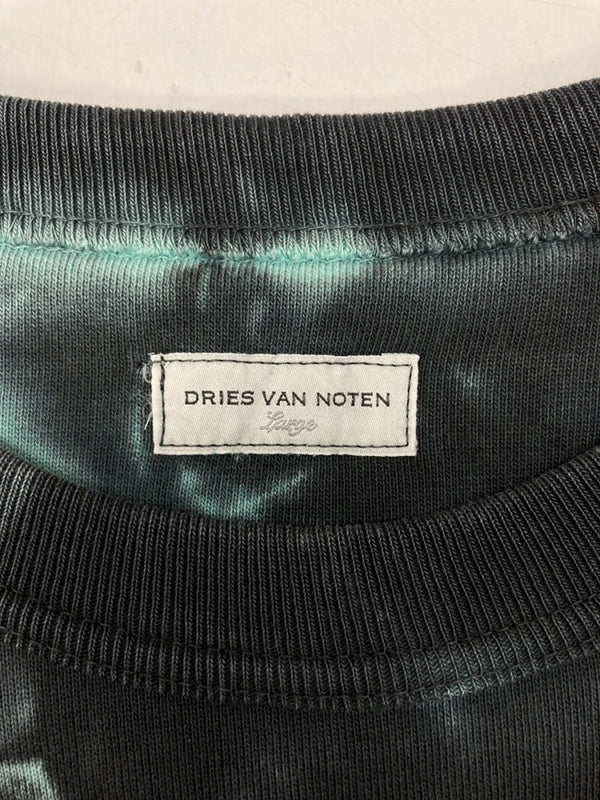 ドリスヴァンノッテン DRIES VAN NOTEN 22AW タイダイ染め Sweatshirt スウェットシャツ トレーナー ターコイズ 緑 黒 スウェット 総柄 グリーン Lサイズ 104MT-946