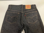 リーバイス Levi's 80's 80年代 赤文字501 先染めブラック ナイロンフットボタン サークルR ボタン裏653刻印 MADE IN USA アメリカ製 VINTAGE ヴィンテージ デニム ブラック W32L34 101MB-754