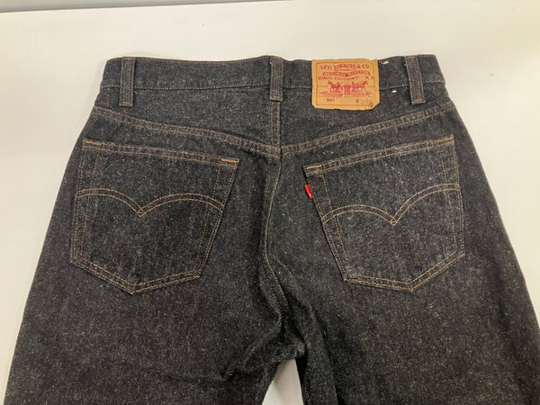 リーバイス Levi's 80's 80年代 赤文字501 先染めブラック ナイロンフットボタン サークルR ボタン裏653刻印 MADE IN USA アメリカ製 VINTAGE ヴィンテージ デニム ブラック W32L34 101MB-754