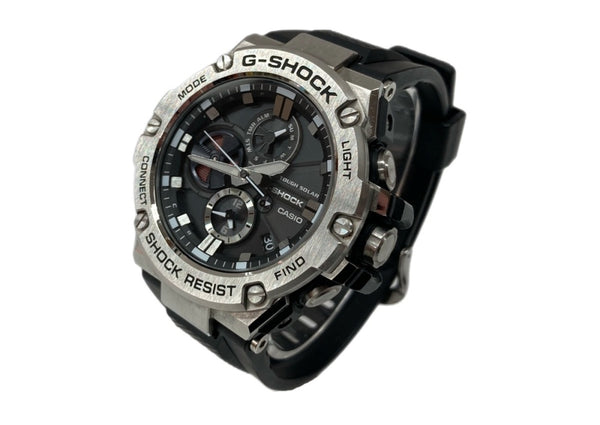 ジーショック G-SHOCK CASIO カシオ G-STEEL 耐衝撃構造 20気圧防水 アウトドア 腕時計 ウォッチ 5513 銀 黒 GST-B100 メンズ腕時計ブラック 104T-35