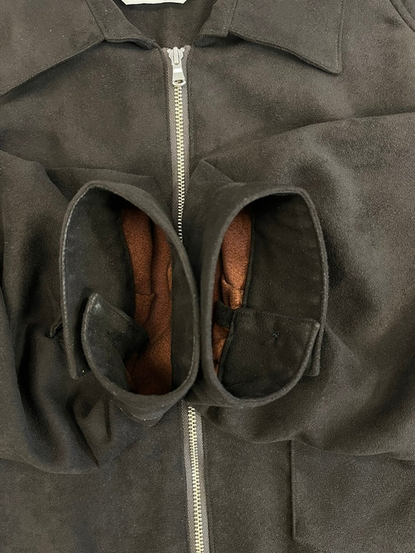 アンセルム ANCELLM VEGAN LEATHER SKIPPER LONG LS ZIP SHIRT ヴィーガンレザースキッパーロングロングスリーブジップシャツ ANC-SH43 サイズ2 長袖シャツ ブラウン 101MT-4986