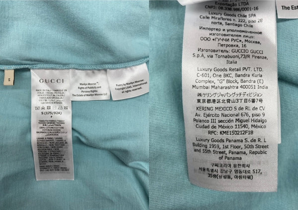 グッチ GUCCI Apple Print S/S T-Shirt アップル 半袖 Tシャツ リンゴ ジャージT 半袖 青 Tシャツ ロゴ ブルー Sサイズ 104MT-2338