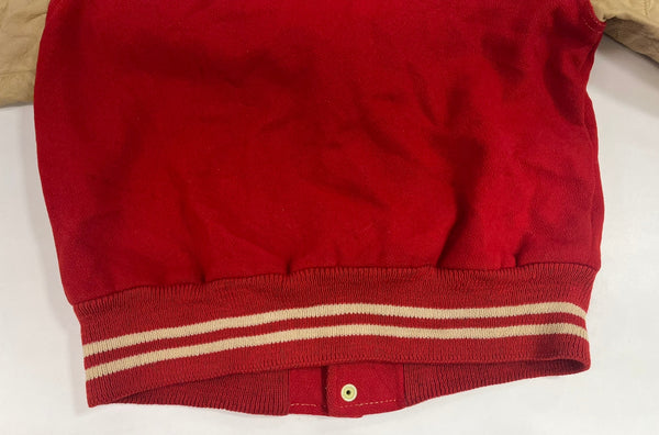 ヴィンテージ vintage 60's～ 60年代 Ceather ウール スタジャン バーシティジャケット アワードジャケット 袖レザー ツートン ベージュ ジャケット レッド 101MT-5452