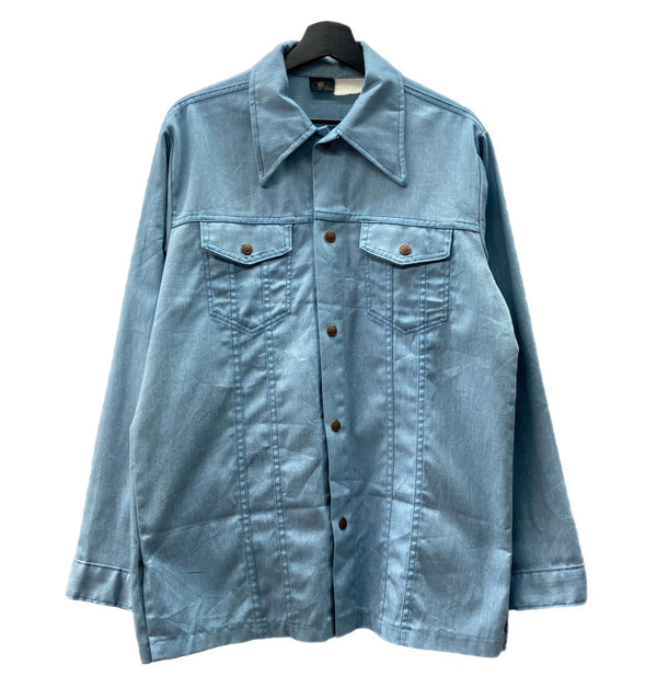 ヴィンテージ vintage 70s 70年代 SEARS コットン トラッカージャケット ワークジャケット 水色 ジャケット 無地 ブルー 104MT-1353