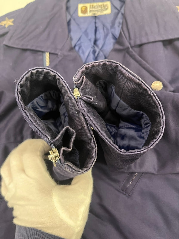 ア ベイシング エイプ A BATHING APE ダブルライダースジャケット コットン地 BAPE 裏地キルティング エイプ ベイプ 裏原 紺 1920-141-013 ジャケット ネイビー Mサイズ 101MT-5128