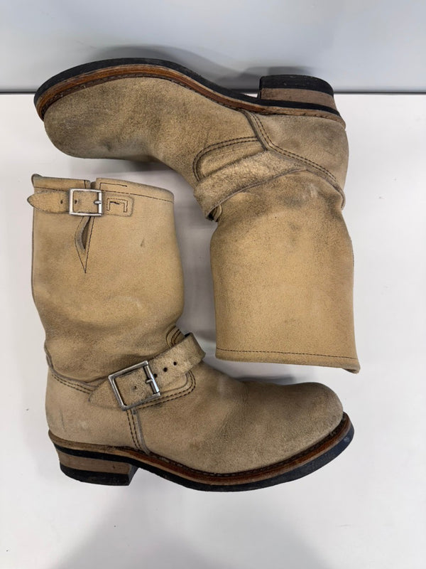 レッドウィング RED WING ENGINEER BOOT レザーブーツ スエード スチールトゥ 8268 メンズ靴 ブーツ エンジニア ベージュ 8 1/2 D 101sh-2047