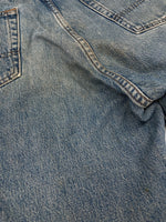 ダブルアールエル RRL DENIM PANTS デニム パンツ ボタンフライ ジーパン ジーンズ USA製 Ralph Lauren インディゴ 青 ロゴ R002 デニム ブルー 35×30 104MB-350