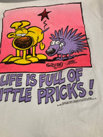 US US古着 90's 90年代 Stedman GRIMMY アメコミ キャラクター アートT ART MADE IN USA アメリカ製 袖シングル ヴィンテージ VINTAGE Tシャツ ホワイト Lサイズ 101MT-4915
