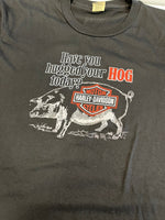 ハーレーダビッドソン Harley-Davidson 80s 80's SCREEN STAR HOG 豚 ヴィンテージTシャツ  Tシャツ ブラック Mサイズ 101MT-4935