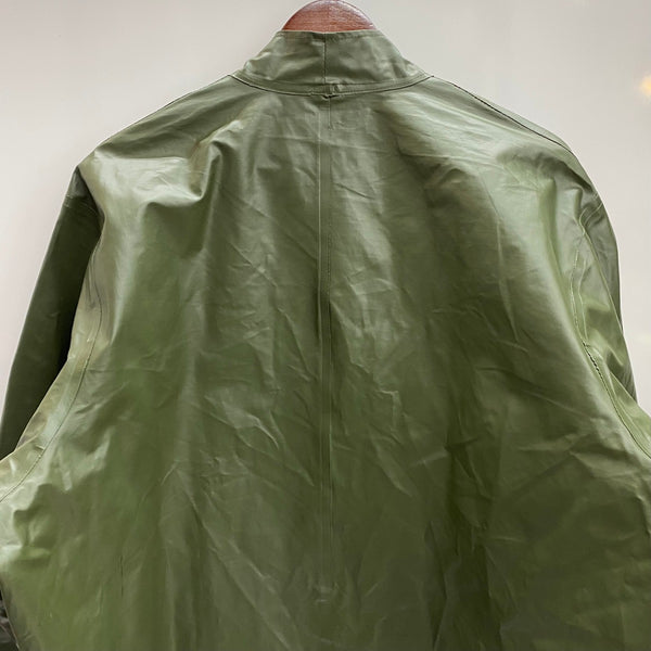 【曜日割引対象外】 ヴィンテージ vintage 60's スウェーデン軍 ラバー PVC レインコート ジャケット グリーン 48-50サイズ 201MT-4574 VB
