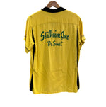 ヒルトン HILTON 60's 60年代 黒タグ ボーリングシャツ 開襟 オープンカラーシャツ ループカラー ボックス バイカラー 2トーン  VINTAGE ヴィンテージ 15 1/2 半袖シャツ イエロー Mサイズ 101MT-4726