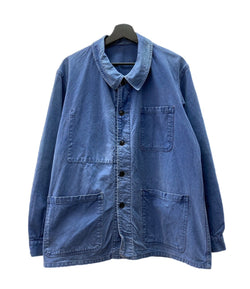 ヴィンテージ vintage 60s~ 60年代 ユーロワーク フレンチ カバーオール ワークジャケット コットンツイル フェード 青 ジャケット 無地 ブルー 104MT-1329