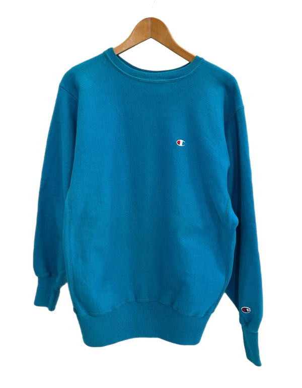 チャンピオン Champion 90s～ ヴィンテージ vintage 刺繍タグ リバースウィーブ REVERSE WEAVE ワンポイントロゴ USA製 アメリカ製 XL スウェット ブルー LLサイズ 101MT-4474