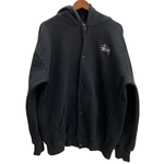 【曜日割引対象外】 ステューシー STUSSY × Champion 90's フルスナップボタン REVERSE WEAVE パーカ ブラック Lサイズ 201MT-4765 VB