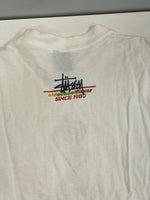 ステューシー STUSSY 90's 90年代 紺タグ OLD STUSSY old school flavor スキーヤー プリント MADE IN USA アメリカ製 VINTAGE ヴィンテージ シングルステッチ Tシャツ ホワイト Sサイズ 101MT-4563