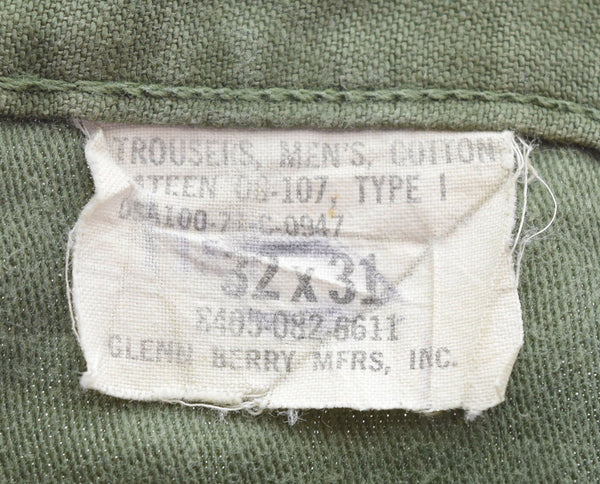 ミリタリー Military 70s USARMY ベイカーパンツ 70's アメリカ軍 GENERALジッパー 8405-082-6611 カーゴパンツ カーキ 32✕31 103MB-543