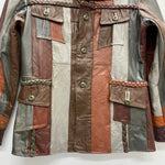 【曜日割引対象外】 ヴィンテージ vintage 80's~ Americana LEATHER USA製 パッチワーク レザージャケット ジャケット マルチカラー 40サイズ 201MT-4458 VB