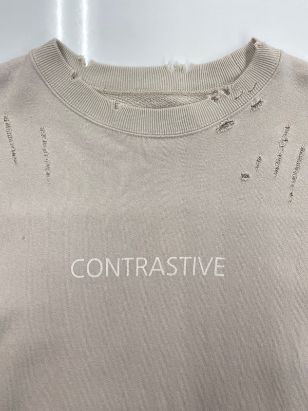 シュタイン stein 22AW OVERSIZED REBUILD SWEAT LS オーバーサイズ リビルド スウェット トレーナー 加工 クリーム 薄茶 st.441 スウェット プリント ベージュ Sサイズ 104MT-1640