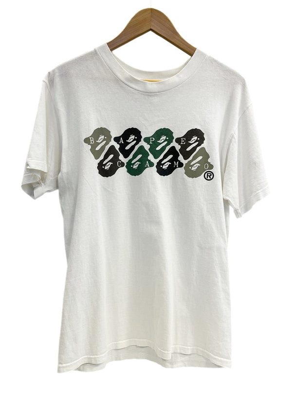 ア ベイシング エイプ A BATHING APE 90s Vintage 初期 anvilボディUSA製 BAPE CAMO ベイプカモ 白 プリント ロゴ Tシャツ ホワイト Mサイズ 101MT-4526