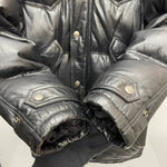 【曜日割引対象外】 ハーレーダビッドソン HARLEY-DAVIDSON レザーダウンジャケット 牛革 ジャケット ブラック Mサイズ 201MT-4498 VB