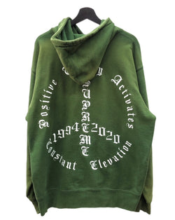 シュプリーム SUPREME 20AW Peace Hooded Sweatshirt ピース フーディ スウェット シャツ パーカー 緑 パーカ 刺繍 グリーン Lサイズ 104MT-2138