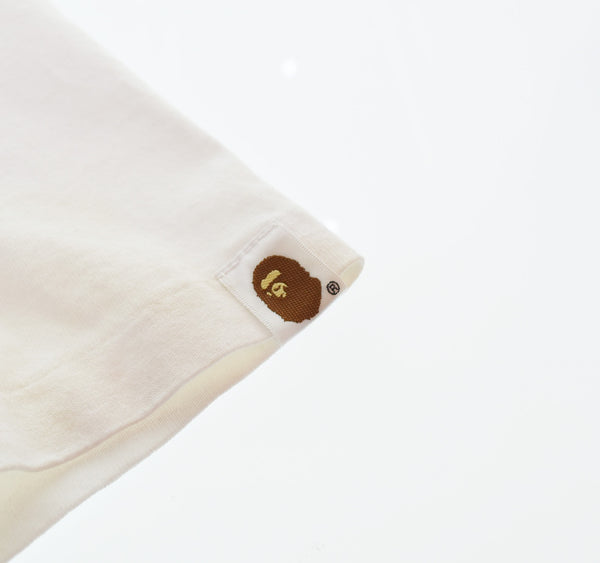 ステューシー STUSSY × ア ベイシング エイプ A BATHING APE SURVIVAL OF THE FITTEST コラボ Tee ストックロゴ SSリンク ロゴ Tシャツ ホワイト Sサイズ 103MT-3101