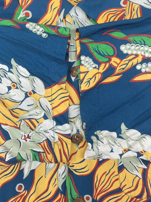 サンサーフ SUN SURF HAWAIIAN SHIRT ハワイアン シャツ アロハシャツ オープンカラー 開襟 半袖 青 半袖シャツ 花・植物 ブルー 104MT-1745