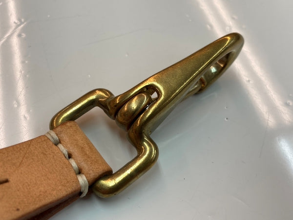 ダブルアールエル RRL LEATHER KEY CHAIN レザー キー チェーン キーリング キーホルダー Ralph Lauren ラルフローレン 茶 金 メンズジュエリー ウォレットチェーン・キーチェーン ロゴ ゴールド 104A-64