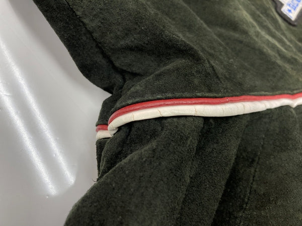 エヌエフエル NFL XLII SUPER BOEL スーパーボウル スタジャン アウター アメフト レザー 革 スエード スウェード ワッペン 刺繍 KHAKI 深緑  6A7GBB00 ジャケット ロゴ カーキ XLサイズ 104MT-1823