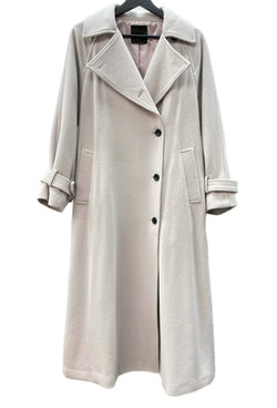 アニュアンス  anuans ウール トレンチコート スタンドカラー チェスター ラグラン ドレープ スロートタブ オーバーサイズ PINK 1523500287-0 コート 無地 ピンク Sサイズ 104LT-250