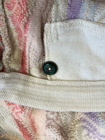 クージー COOGI AUSTRALIA パステル ニット カーデ 総柄 カーディガン マルチカラー Mサイズ 101LT-258