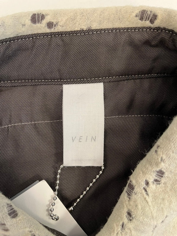 ヴェイン VEIN WO/PE RANDOM HOLE JACQUARD VESSEL L/S SHIRT JACKET VS12-307 サイズ3 長袖シャツ グレー 101MT-4856