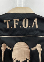 バンソン VANSON BONDING RIDERS JACKET ボンディング ライダース ジャケット 武装戦線 T.F.O.A CROWS スカル 裏起毛 アウター 黒 ジャケット 刺繍 ブラック 2XLサイズ 104MT-1343