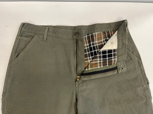 カーハート Carhartt Washed Duck Flannel Lined ウォッシュド ダック フランネル ラインド ペインターパンツ B111 MOS チノパン カーキ W40×L32 101MB-668