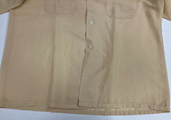 タウンクラフト TOWN CRAFT 60’s~70's 60~70年代 Penneys PENN-PREST ペニーズ 開襟 オープンカラーシャツ ループカラー ボックス ヴィンテージ Vintage 半袖シャツ イエロー Mサイズ 101MT-4796