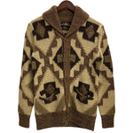 【曜日割引対象外】 ダブルアールエル RRL ハンドニット リネンブレンド ショールカラー カーディガン セーター ブラウン XSサイズ 201MT-4231 VB