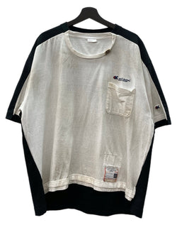 メゾンミハラヤスヒロ Maison MIHARA YASUHIRO Combined T-SHIRT コンビ Tシャツ マルチ 加工 刺繍 MMY 半袖 白 黒 A08TS671 サイズ 48 Tシャツ ロゴ マルチカラー 104MT-2343